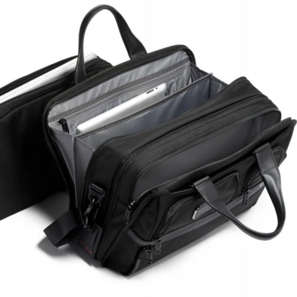 Tumi Alpha 3 Briefcase Laptop Black Ballistic Nylon Bag $650 - Picture 5 of 13